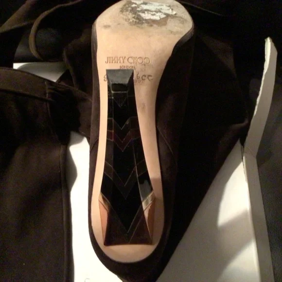 Jimmy Choo Coffee Suede Boots - Picture 3 of 8